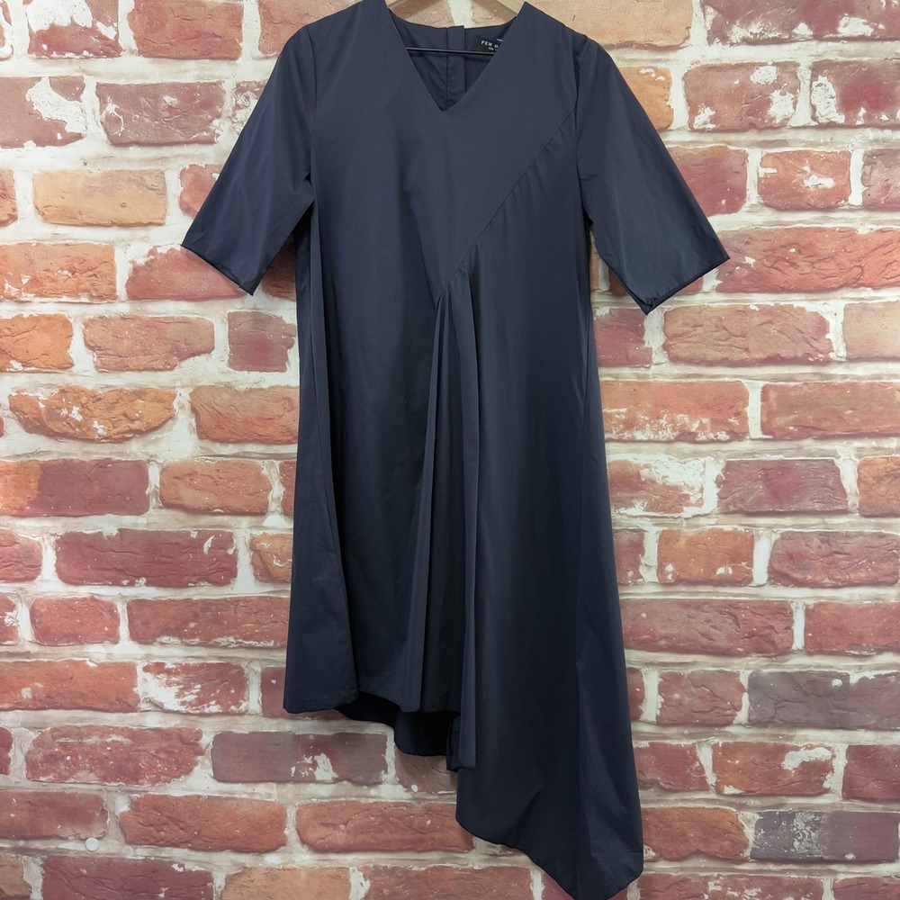 Few Moda Dress Women's Large Blue Asymmetric Trim Evening Cocktail Event Zip Up